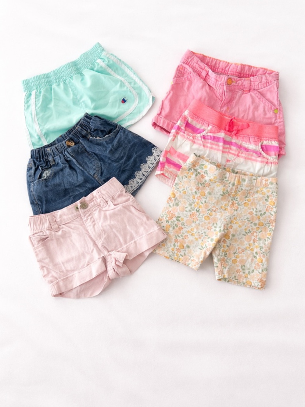 Girls 4T Shorts Bundle (6 Pairs) Baby Gap, Champion, Carter’s & More